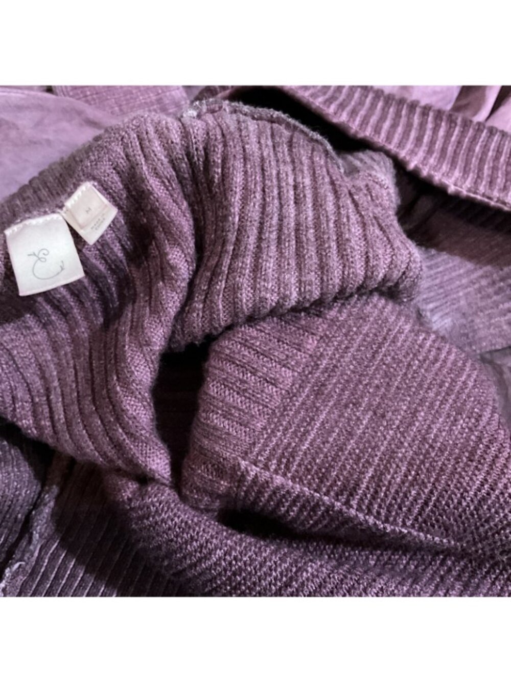 Anthropologie Eloise Silk Sweater Knit Tiered Midi Dress Mauve Purple Square M - Picture 5 of 8